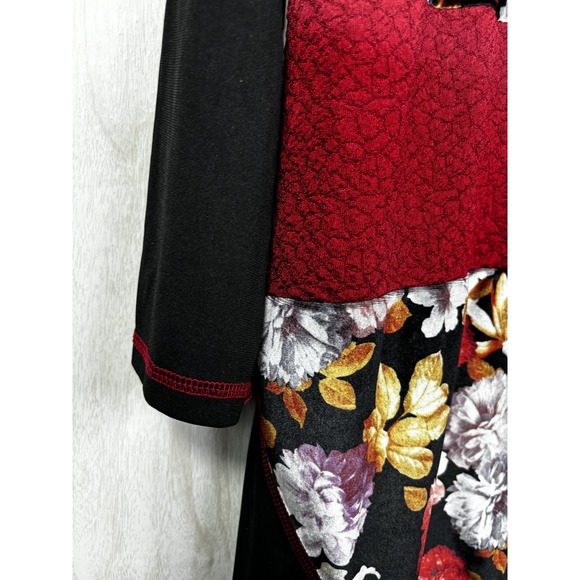 Calessa Patchwork Boho Tunic Womens Medium Velvet Floral Artwear Top Chic!! - Picture 4 of 8